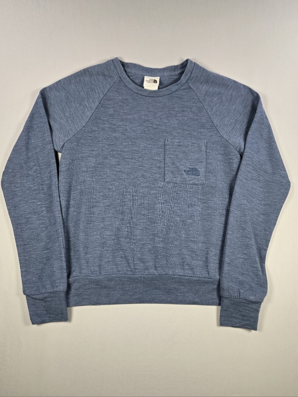 The North Face Westbrae Knit Crewneck Pocket Sweatshirt Blue Size Small